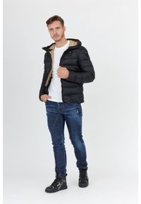Blauer USA - BLAUER Czarna puchowa kurtka męska z kapturem, Rozmiar 3XL. Typ kołnierza: kaptur. Kolor: czarny. Materiał: puch #4