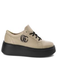 Beżowe Sneakersy Armodo Damskie Stylowe Obuwie. Kolor: beżowy #8