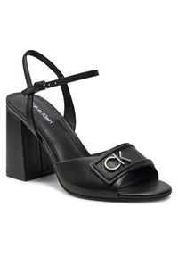 Calvin Klein Sandały Heel Sandal 85 Relock Lth HW0HW01937 Czarny. Kolor: czarny