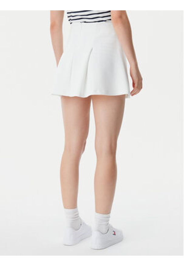 Tommy Jeans Spódnica mini Badge DW0DW20268 Écru Regular Fit. Kolor: kremowy. Materiał: syntetyk, bawełna