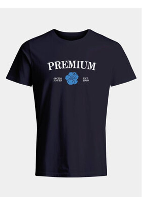 Jack & Jones T-Shirt Jprblaalfie 12259673 Granatowy Regular Fit. Kolor: niebieski. Materiał: bawełna