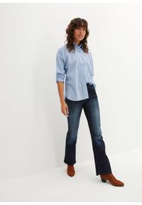 bonprix - Dżinsy ze stretchem o kroju bootcut, mid waist. Kolor: niebieski. Styl: klasyczny #3
