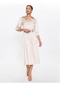 Glamorous Sukienka koszulowa GS0470 Beżowy Regular Fit. Kolor: beżowy. Materiał: syntetyk. Typ sukienki: koszulowe #7