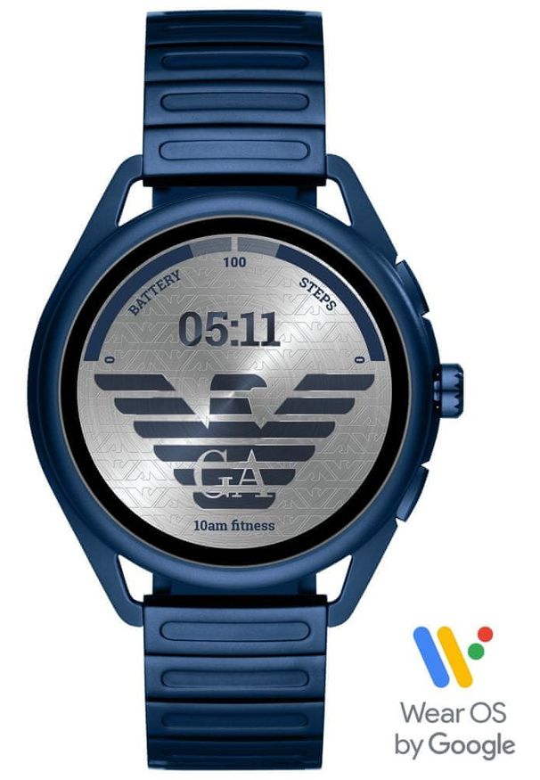 Emporio Armani smartwatch Gen5 Matteo, 45mm, Stainless Steel Blue (ART5028). Rodzaj zegarka: smartwatch. Kolor: niebieski. Styl: elegancki