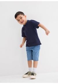 bonprix - Szorty dżinsowe z gumką w talii, Regular Fit. Kolor: niebieski