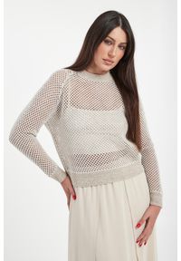 Sweter damski ażurowy z cekinami PESERICO. Wzór: ażurowy #1