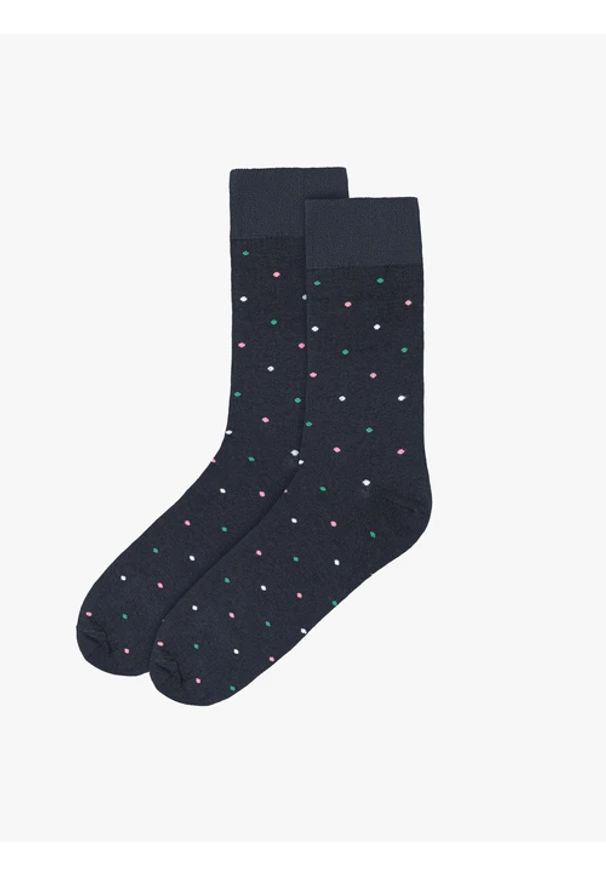 Ryłko - Grafitowe skarpety męskie w kropki. Kolor: szary. Materiał: poliamid, bawełna, elastan. Wzór: kropki