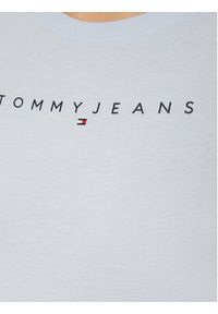 Tommy Jeans T-Shirt Linear DW0DW18398 Błękitny Slim Fit. Kolor: niebieski. Materiał: bawełna