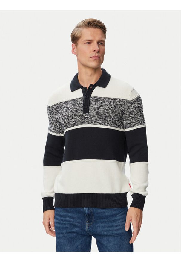 JOOP! Jeans Sweter Jjk-04Odin 30103133 Granatowy Regular Fit. Kolor: niebieski. Materiał: bawełna