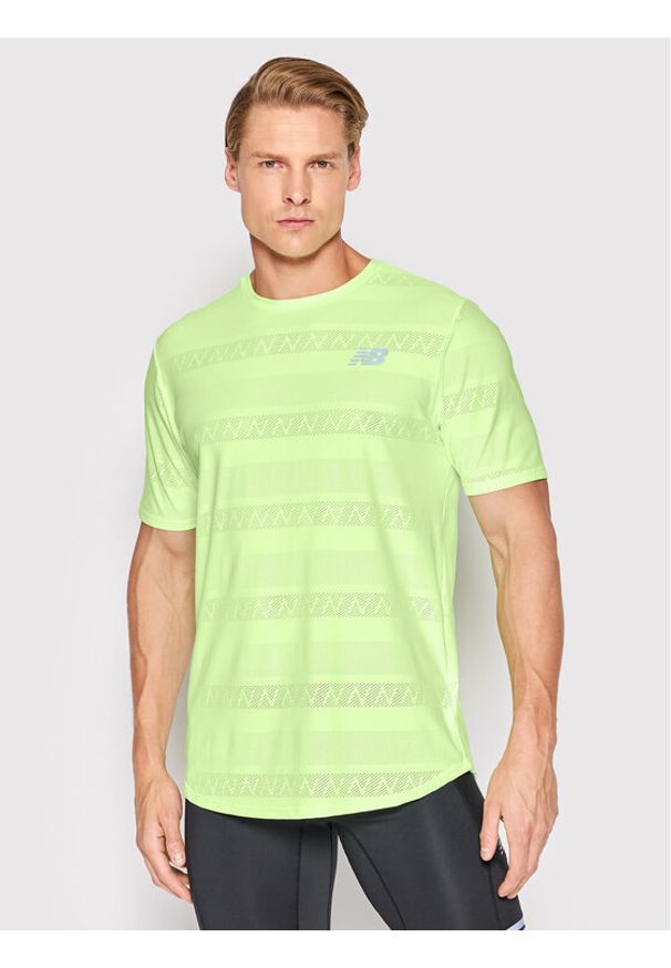 New Balance Koszulka techniczna Speed MT13277 Zielony Athletic Fit. Kolor: zielony. Materiał: syntetyk