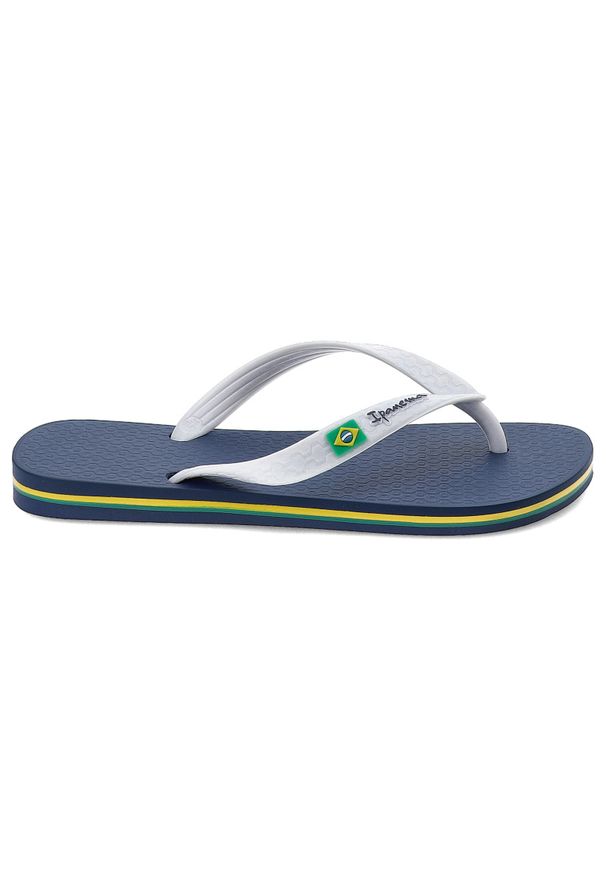 Niebieskie Japonki Ipanema Wygodne Obuwie Damskie. Okazja: na plażę, na spacer, na co dzień. Kolor: niebieski. Materiał: materiał. Wzór: paski. Sezon: lato. Styl: casual, klasyczny