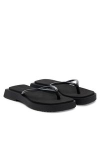 Calvin Klein Jeans Japonki Sq Low Wedge Sandal Stitch YW0YW01716 Czarny. Kolor: czarny. Materiał: skóra