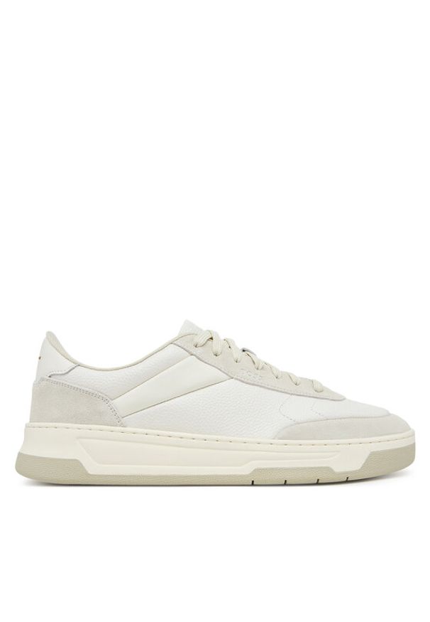 BOSS Sneakersy Baltimore 50548705 Biały. Kolor: biały. Materiał: skóra, zamsz