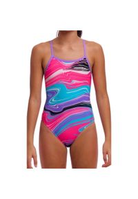 FUNKITA - Strój do pływania dziewczęcy Funkita Sweetest Swirl Single Strap. Kolor: różowy
