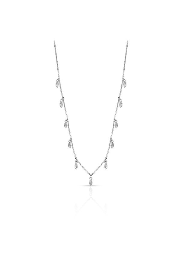 W.KRUK - Naszyjnik srebrny z roślinnym motywem. Materiał: srebrne. Kolor: srebrny. Wzór: ażurowy