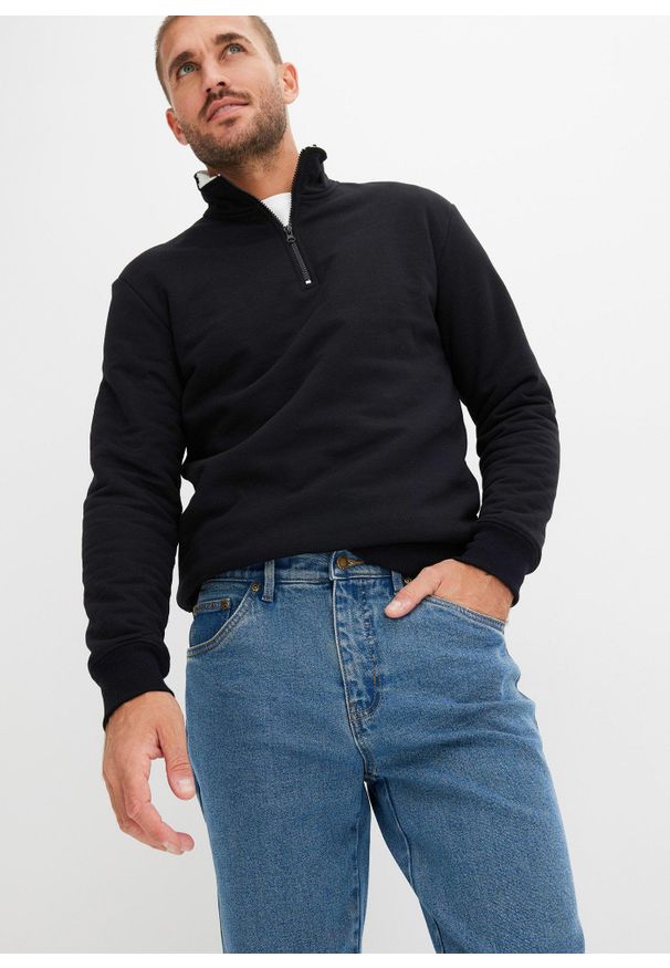 bonprix - Dżinsy ze stretchem classic fit, straight. Stan: podwyższony. Kolor: niebieski. Styl: klasyczny