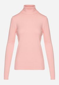 Born2be - Różowy Golf Sweter z Wiskozą i Kaszmirem Zailaya. Okazja: na co dzień. Typ kołnierza: golf. Kolor: różowy. Materiał: wiskoza, kaszmir. Styl: casual #7
