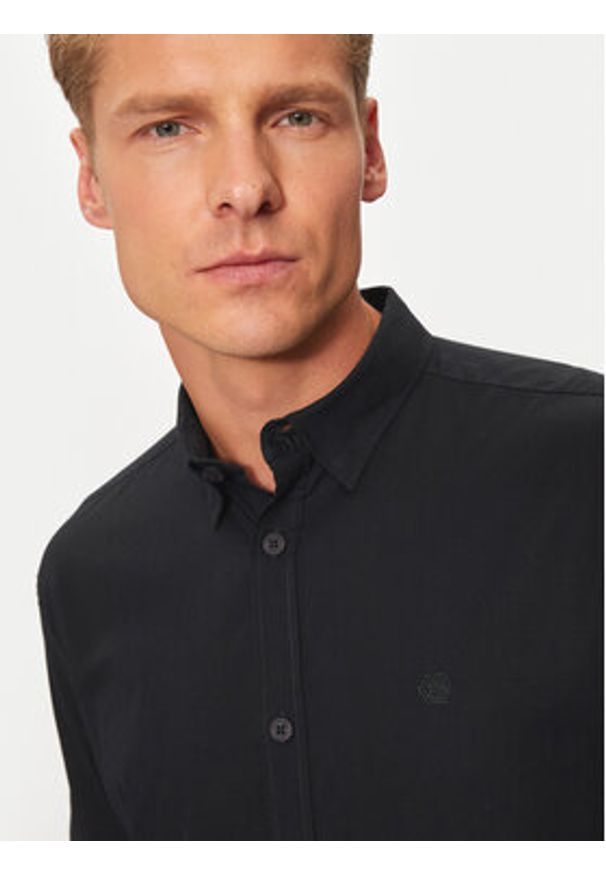 INDICODE Koszula Hayley 25-361 Czarny Slim Fit. Kolor: czarny. Materiał: bawełna
