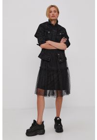 JDY - Jacqueline de Yong - Sukienka. Kolor: czarny. Materiał: materiał, koronka. Typ sukienki: rozkloszowane #6