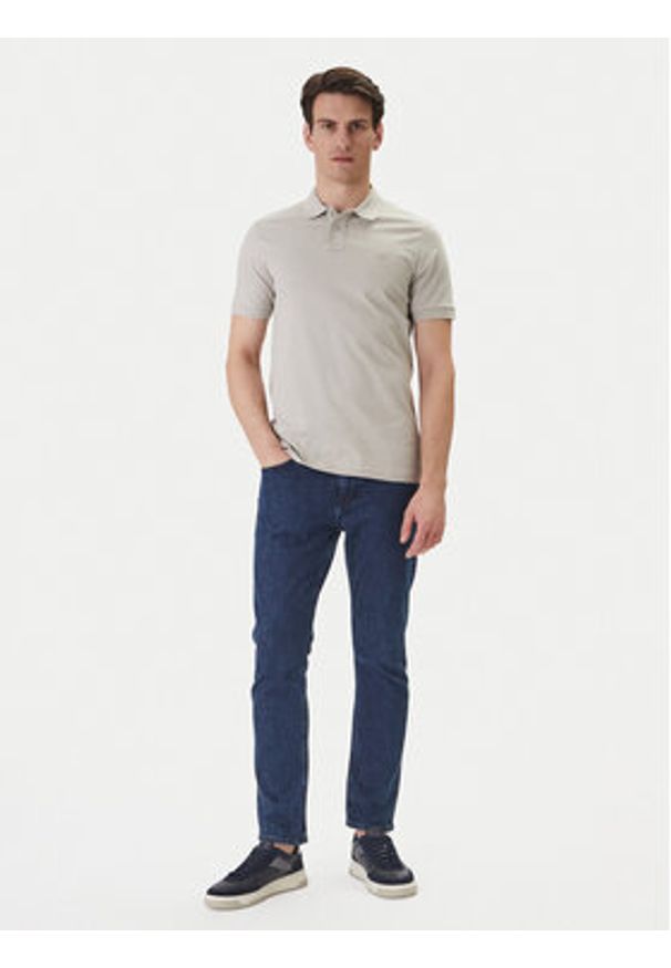 BOSS Polo Passenger 50507803 Beżowy Slim Fit. Typ kołnierza: polo. Kolor: beżowy. Materiał: bawełna