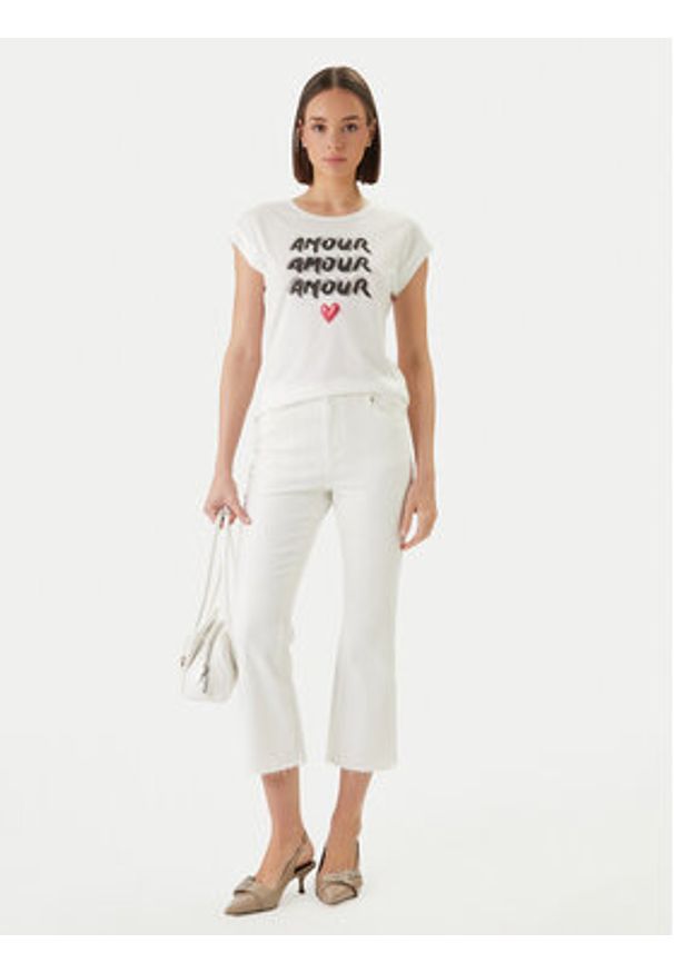 Morgan T-Shirt 261-DOUR Biały Regular Fit. Kolor: biały. Materiał: bawełna