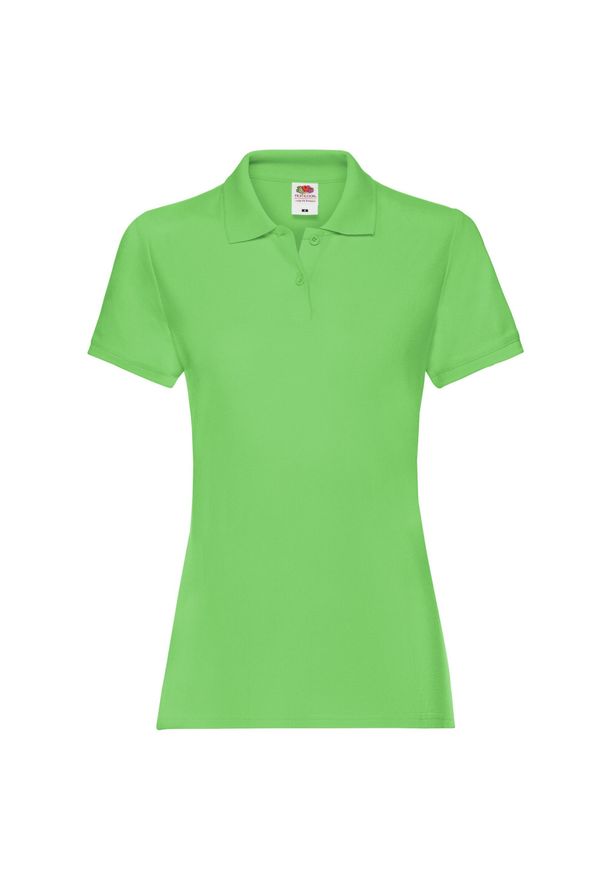FRUIT OF THE LOOM - Damska Koszulka Polo Premium. Typ kołnierza: polo. Kolor: szary