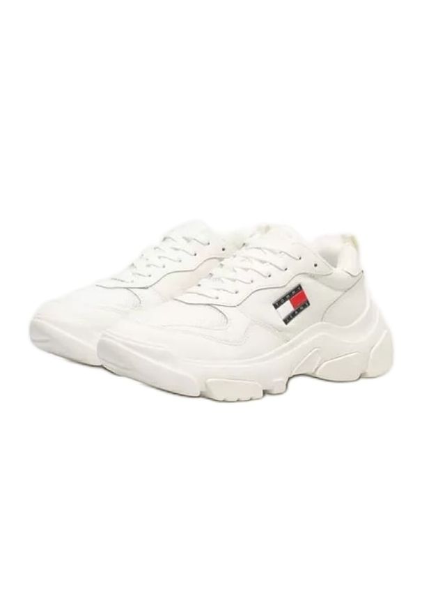 TOMMY HILFIGER - Buty Tommy Hilfiger Lightweight Hybrid Runner W EN0EN02566YBL białe. Okazja: na co dzień. Kolor: biały. Materiał: skóra, guma, materiał. Szerokość cholewki: normalna