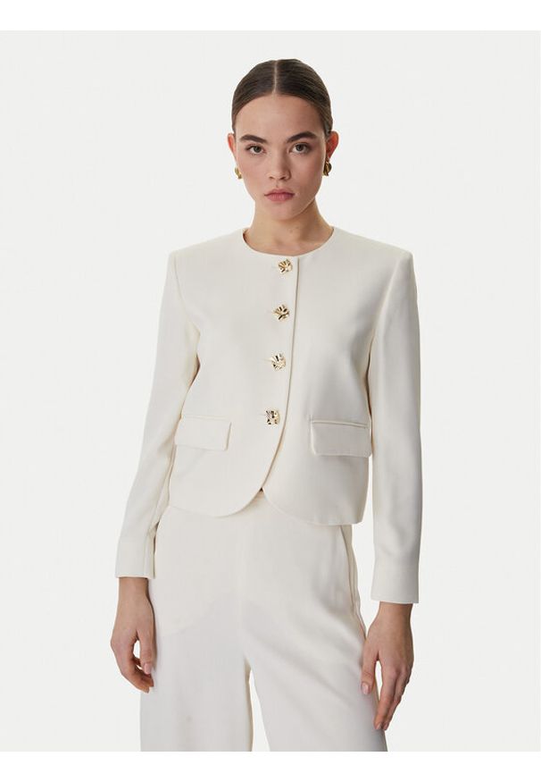 Marella Marynarka Falesia 2613041063 Écru Regular Fit. Materiał: syntetyk