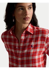 Polo Ralph Lauren Koszula 211970733500 Czerwony Classic Fit. Typ kołnierza: polo. Kolor: czerwony. Materiał: len #4