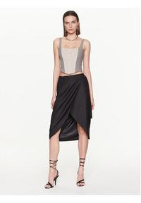 Patrizia Pepe Top 8C0589/A215-F1PZ Beżowy Slim Fit. Kolor: beżowy. Materiał: wiskoza, syntetyk #5