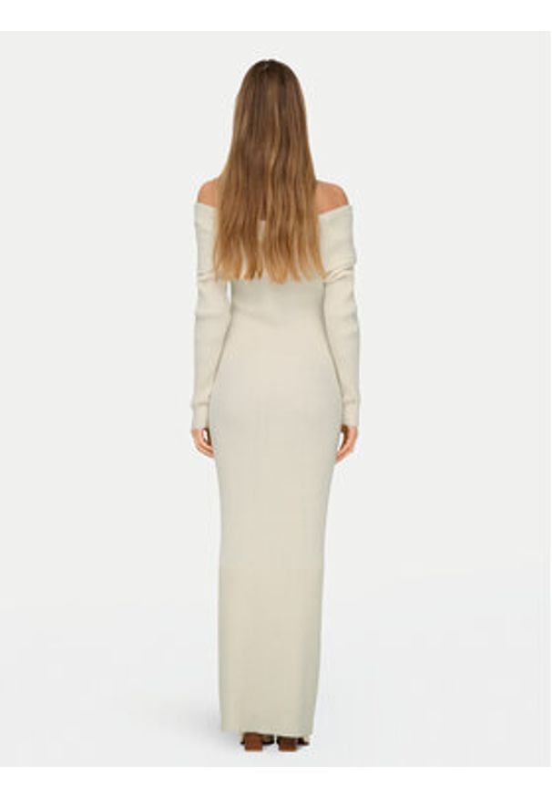 only - ONLY Sukienka dzianinowa Katia 15342132 Écru Regular Fit. Materiał: syntetyk