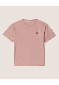 NANUSHKA - Różowa koszulka Reece. Kolor: różowy, wielokolorowy, fioletowy. Materiał: jeans, bawełna #4