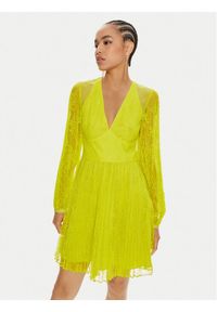 TwinSet - TWINSET Sukienka koktajlowa 241TP2353 Żółty Regular Fit. Kolor: żółty. Materiał: syntetyk. Styl: wizytowy