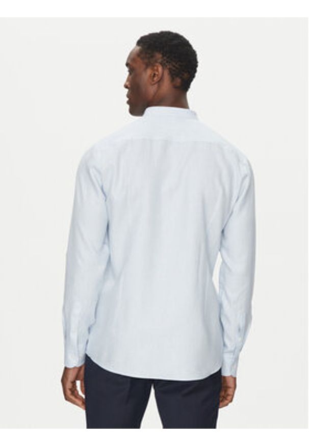 BOSS Koszula H-HANK-standup-214 50539233 Błękitny Slim Fit. Kolor: niebieski. Materiał: lyocell