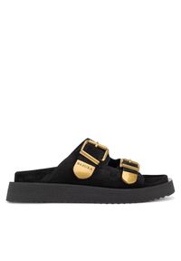 Badura Klapki CYCLAMEN-80033-25 Czarny. Kolor: czarny. Materiał: skóra, zamsz #1