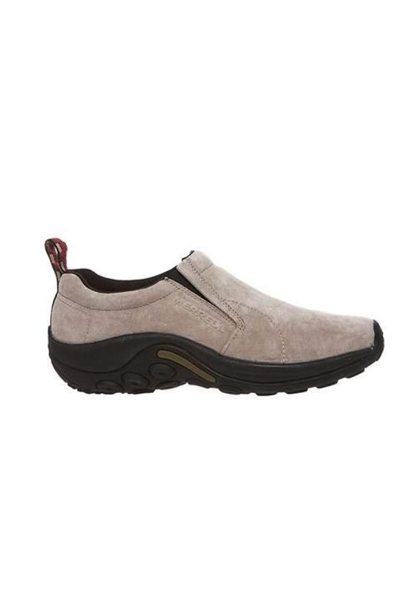 Buty do chodzenia męskie Merrell Jungle Moc. Zapięcie: bez zapięcia. Kolor: beżowy, wielokolorowy. Materiał: materiał, tkanina, syntetyk, skóra. Szerokość cholewki: normalna. Sport: turystyka piesza