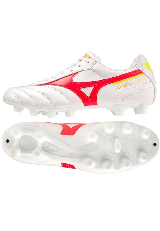 Buty piłkarskie Mizuno Morelia Ii Club Md M P1GA231664 białe. Zapięcie: sznurówki. Kolor: biały. Materiał: syntetyk, guma. Sport: piłka nożna