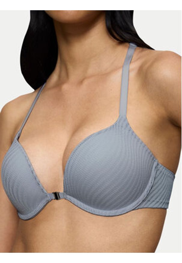 Triumph Biustonosz push-up Harmony Spotlight 10217429 Niebieski. Kolor: niebieski. Materiał: syntetyk. Rodzaj stanika: push-up