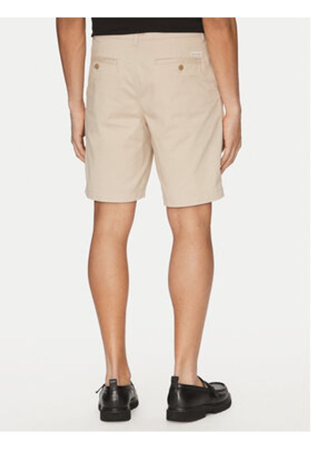 Calvin Klein Jeans Szorty materiałowe LV040EM618 Beżowy Regular Fit. Kolor: beżowy. Materiał: bawełna