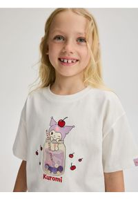 Reserved - T-shirt z aplikacją Kuromi - złamana biel. Materiał: bawełna. Wzór: aplikacja