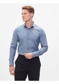 Calvin Klein Koszula K10K112299 Niebieski Slim Fit. Kolor: niebieski. Materiał: bawełna