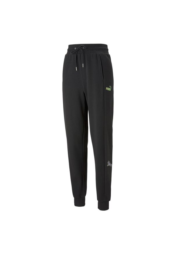 Spodnie sportowe damskie Puma Power Novashine CB Pants. Kolor: czarny, wielokolorowy. Materiał: dresówka