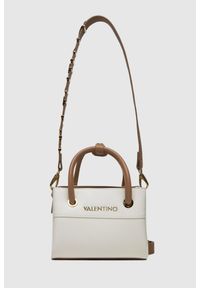 Valentino by Mario Valentino - VALENTINO Mała biała torebka Alexia. Kolor: biały. Wzór: paski