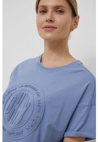 DKNY - Dkny T-shirt bawełniany. Kolor: fioletowy. Materiał: bawełna #4