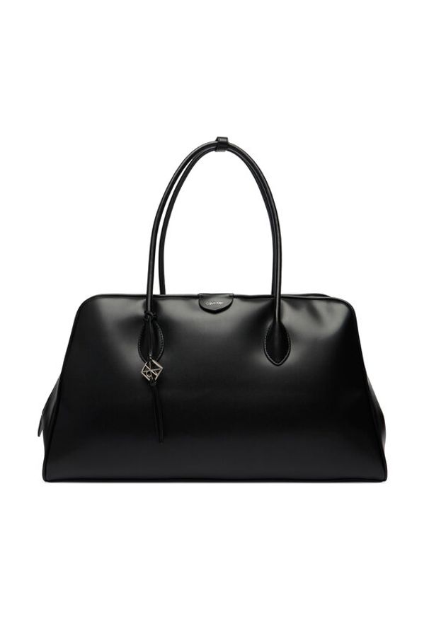 Calvin Klein Torebka Emblem Trio Large Work Bag LV04F3368G Czarny. Kolor: czarny. Materiał: skórzane