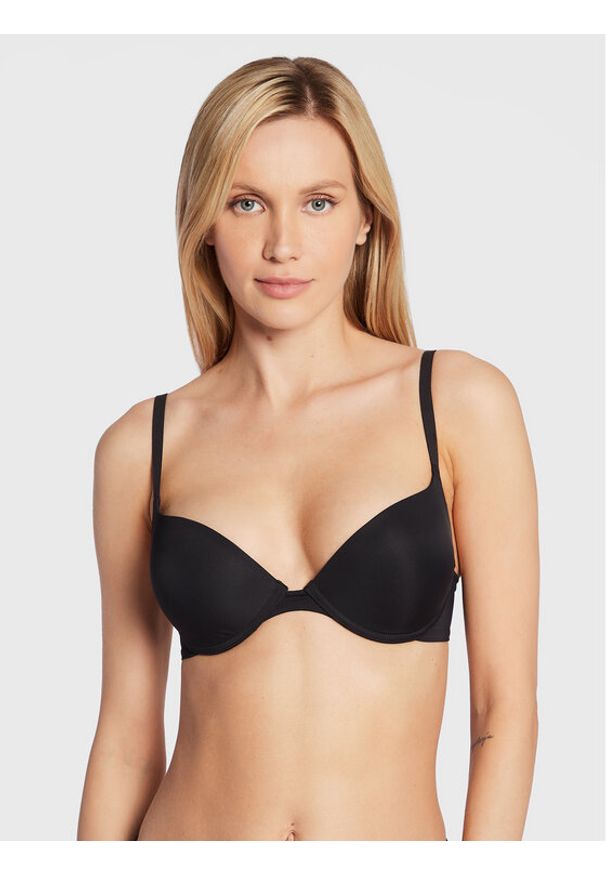 Wonderbra Biustonosz push-up WB009443 Czarny. Kolor: czarny. Materiał: syntetyk. Rodzaj stanika: push-up