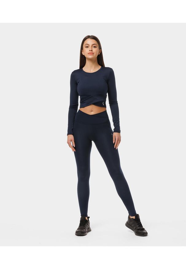 Legginsy z wysokim stanem fitness dla kobiet Carpatree Crossover. Stan: podwyższony. Kolor: niebieski. Sport: fitness