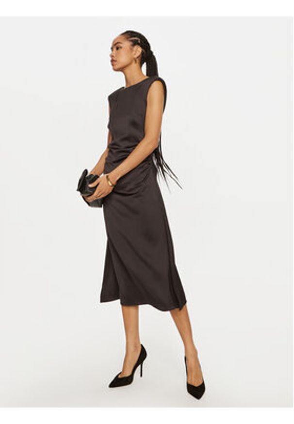 ViCOLO Sukienka koktajlowa TS0252 Czarny Slim Fit. Kolor: czarny. Materiał: syntetyk. Styl: wizytowy