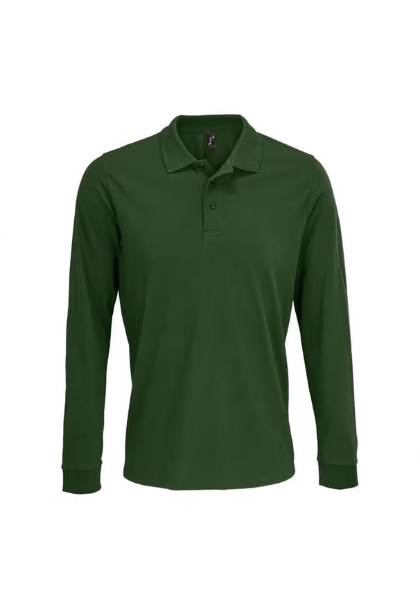 SOL'S - Koszulka Polo Z Długim Rękawem Dla Dorosłych Unisex Polycotton. Okazja: na co dzień. Typ kołnierza: polo. Kolor: zielony. Długość rękawa: długi rękaw. Długość: długie. Styl: casual
