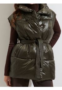 Sinsay - Pikowana kamizelka puffer - zielony. Kolor: zielony #1